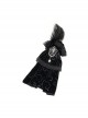 Gothic Style Exquisite Embossed Velvet With Brooch Feather Decoration Black Gorgeous Collar
