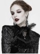 Gothic Style Exquisite Embossed Velvet With Brooch Feather Decoration Black Gorgeous Collar