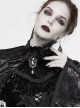 Gothic Style Exquisite Embossed Velvet With Brooch Feather Decoration Black Gorgeous Collar