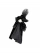 Gothic Style Exquisite Embossed Velvet With Brooch Feather Decoration Black Gorgeous Collar