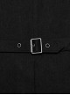 Punk Style Cool Metal Eyelets Cracked Leather Splicing 3D Pockets Shoulder Cross Straps Black Red Male Vest