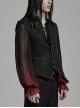 Gothic Style Lapel Unique Jacquard Dark Pattern Luxurious Gemstone Buttons Batwing Contour Black Slim Vest