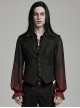 Gothic Style Lapel Unique Jacquard Dark Pattern Luxurious Gemstone Buttons Batwing Contour Black Slim Vest
