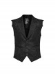 Gothic Style Lapel Unique Jacquard Dark Pattern Luxurious Gemstone Buttons Batwing Contour Black Slim Vest
