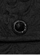 Gothic Style Lapel Unique Jacquard Dark Pattern Luxurious Gemstone Buttons Batwing Contour Black Slim Vest