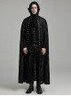 Gothic Style Decadent Bat Collar Old Effect Knit Fabric Patchwork Lace Gorgeous Velvet Straps Black Long Cape