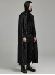 Gothic Style Decadent Bat Collar Old Effect Knit Fabric Patchwork Lace Gorgeous Velvet Straps Black Long Cape