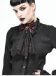 Gothic Elegant Lace Hem Stitching Jacquard Front Center Diamond Pendant Black Red Collar Ornament