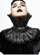 Gothic Style Light Pleated Braided Material Metal Buckle Gem Pendant Mesh Hem Black Personalized Hard Mesh Collar