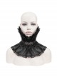 Gothic Style Light Pleated Braided Material Metal Buckle Gem Pendant Mesh Hem Black Personalized Hard Mesh Collar
