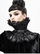 Gothic Style Light Pleated Braided Material Metal Buckle Gem Pendant Mesh Hem Black Personalized Hard Mesh Collar