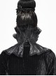 Gothic Style Light Pleated Braided Material Metal Buckle Gem Pendant Mesh Hem Black Personalized Hard Mesh Collar