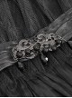 Gothic Style Light Pleated Braided Material Metal Buckle Gem Pendant Mesh Hem Black Personalized Hard Mesh Collar