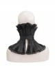 Gothic Style Light Pleated Braided Material Metal Buckle Gem Pendant Mesh Hem Black Personalized Hard Mesh Collar