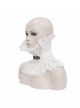 Gothic Style Light Pleated Braided Material Metal Buckle Gem Pendant Mesh Hem White Personalized Hard Mesh Collar