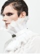 Gothic Style Light Pleated Braided Material Metal Buckle Gem Pendant Mesh Hem White Personalized Hard Mesh Collar