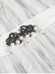 Gothic Style Light Pleated Braided Material Metal Buckle Gem Pendant Mesh Hem White Personalized Hard Mesh Collar