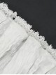 Gothic Style Light Pleated Braided Material Metal Buckle Gem Pendant Mesh Hem White Personalized Hard Mesh Collar