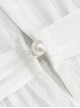 Gothic Style Light Pleated Braided Material Metal Buckle Gem Pendant Mesh Hem White Personalized Hard Mesh Collar