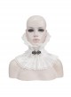 Gothic Style Light Pleated Braided Material Metal Buckle Gem Pendant Mesh Hem White Personalized Hard Mesh Collar
