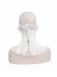 Gothic Style Light Pleated Braided Material Metal Buckle Gem Pendant Mesh Hem White Personalized Hard Mesh Collar