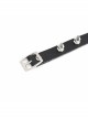 Punk Style Personalized Metal Rivet Front Center Metal Ring Decoration Black Adjustable Leather Necklace