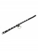 Punk Style Personalized Metal Rivet Front Center Metal Ring Decoration Black Adjustable Leather Necklace