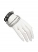 Punk Style Handsome Multi Row Metal Chain Personalized Rivet Black Adjustable Leather Bracelet