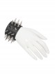 Punk Style Wild Wide Brim With Multiple Rows Of Metal Rivets Adjustable Black Leather Bracelet