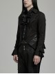 Gothic Style Personality Bat Lapel Exquisite Lace Ruffled Black Fake Two Piece Long Sleeves Tuxedo Coat