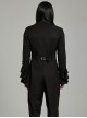 Gothic Style Personality Bat Lapel Exquisite Lace Ruffled Black Fake Two Piece Long Sleeves Tuxedo Coat