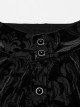 Gothic Style Elegant Stand Collar Gorgeous Velvet Floral Pattern Vintage Black Long Sleeves Slim Fit Shirt