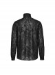 Gothic Style Elegant Stand Collar Gorgeous Floral Embroidery Vintage Button Black Long Sleeves Shirt