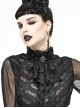 Gothic Style Sexy Lace Mesh Front Center Diamond Pendant Decoration Black Women's Collar