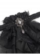 Gothic Style Sexy Lace Mesh Front Center Diamond Pendant Decoration Black Women's Collar
