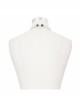 Gothic Style Sexy Lace Mesh Front Center Diamond Pendant Decoration White Women's Collar