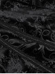 Gothic Style Luxurious Velvet Dark Pattern Exquisite Webbing Trim Vintage Gem Button Black Long Sleeves Shirt