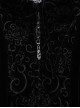 Gothic Style Bat Collar Stitching Jacquard Retro Velvet Unique Sharp Shoulder Design Black Long Sleeves Coat