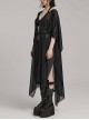 Gothic Style Sexy Mesh Chiffon Retro Braided Belt Various Ways To Wear Black Front Loose Shawl Coat