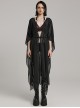 Gothic Style Sexy Mesh Chiffon Retro Braided Belt Various Ways To Wear Black Front Loose Shawl Coat