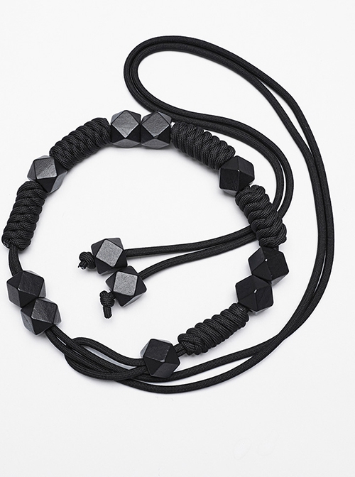Gothic Style Sexy Mesh Chiffon Retro Braided Belt Various Ways To Wear Black Front Loose Shawl Coat