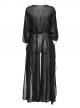 Gothic Style Sexy Mesh Chiffon Retro Braided Belt Various Ways To Wear Black Front Loose Shawl Coat