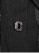 Gothic Style Elegant Lapel Exquisite Ruffle Placket Velvet Webbing Retro Frame Button Black Long Sleeves Shirt