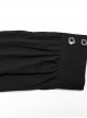 Gothic Style Elegant Lapel Exquisite Ruffle Placket Velvet Webbing Retro Frame Button Black Long Sleeves Shirt