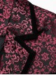 Gothic Style Elegant Lapel Jacquard Dark Pattern Velvet Vintage Gem Buttons Black Red Gentleman Vest