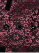 Gothic Style Elegant Lapel Jacquard Dark Pattern Velvet Vintage Gem Buttons Black Red Gentleman Vest