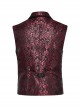 Gothic Style Elegant Lapel Jacquard Dark Pattern Velvet Vintage Gem Buttons Black Red Gentleman Vest