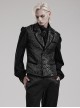 Gothic Style Vintage Lapel Jacquard Splicing Velvet Luxury Gem Buttons Gorgeous Black Gentleman Vest