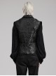 Gothic Style Vintage Lapel Jacquard Splicing Velvet Luxury Gem Buttons Gorgeous Black Gentleman Vest