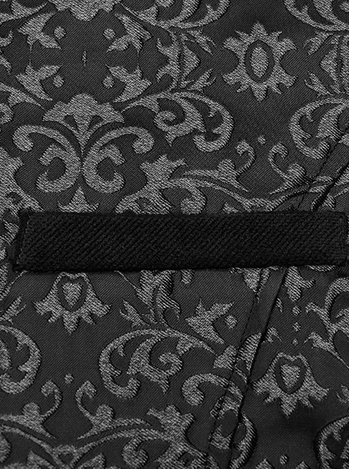 Gothic Style Vintage Lapel Jacquard Splicing Velvet Luxury Gem Buttons Gorgeous Black Gentleman Vest